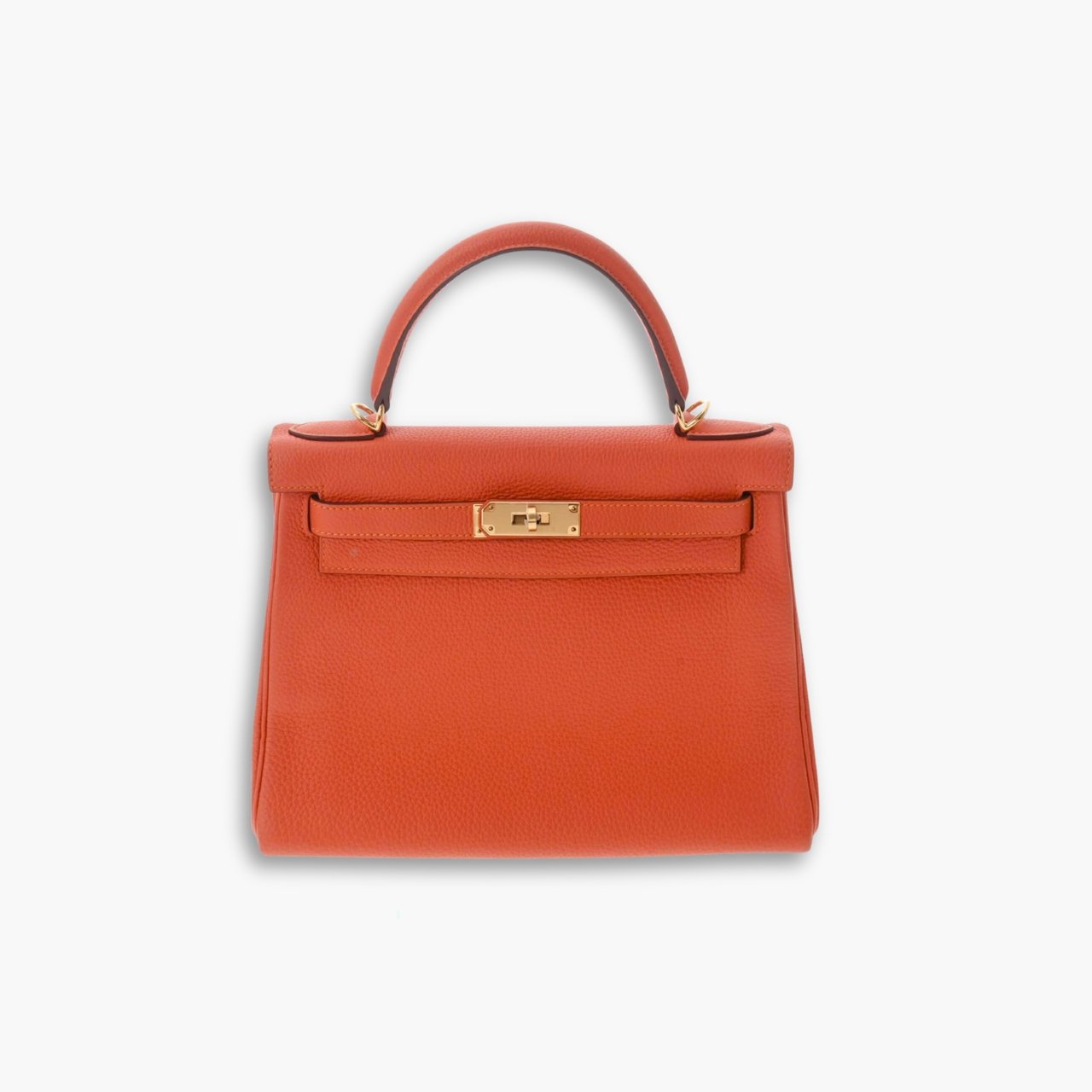 ELG_HMB1021.jpg Hermes Kelly 25 Togo Handbag Orange 25cm - Image 1