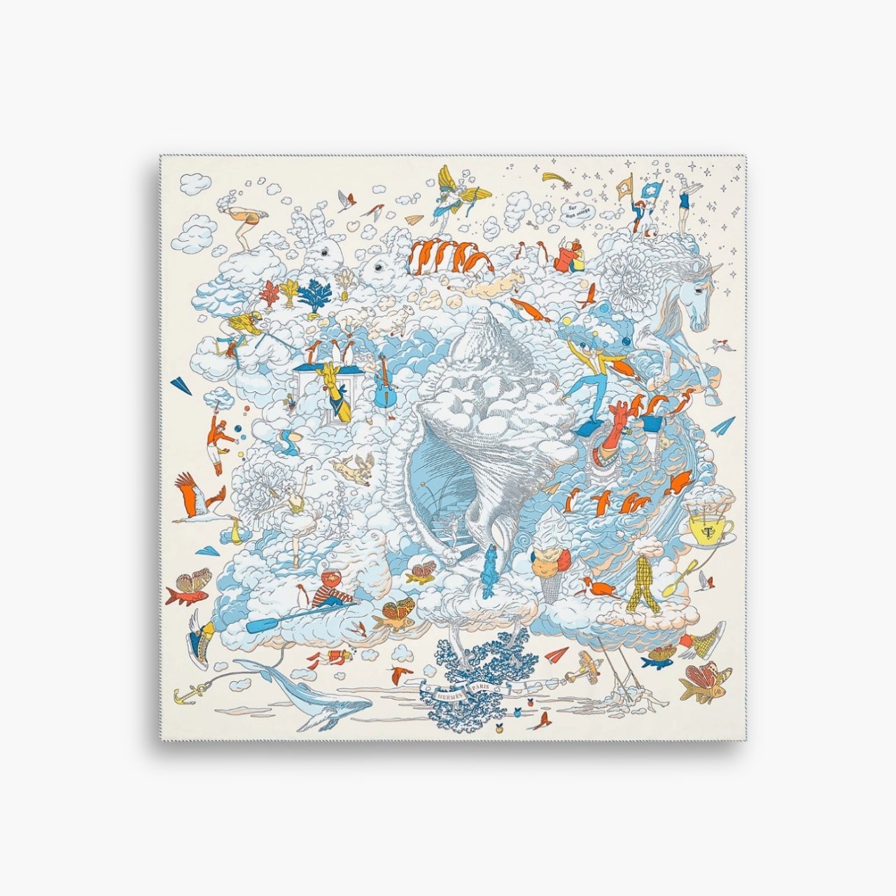 ELG_HMS1004.jpg Hermes Sur Mon Nuage Scarf 90 White H003900S 05 - Image 1
