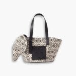 Loewe Elephant Basket Bag Anagram Jacquard Black And White 29cm