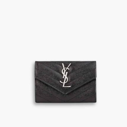 Saint Laurent Multi Folded Wallet Black 12cm 414404BOW021000