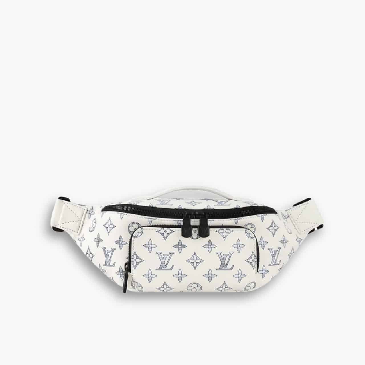 ELG_LVB1013-9-1.jpg Louis Vuitton Rush Bumbag White And Navy Blue 30cm M25227 - Image 1