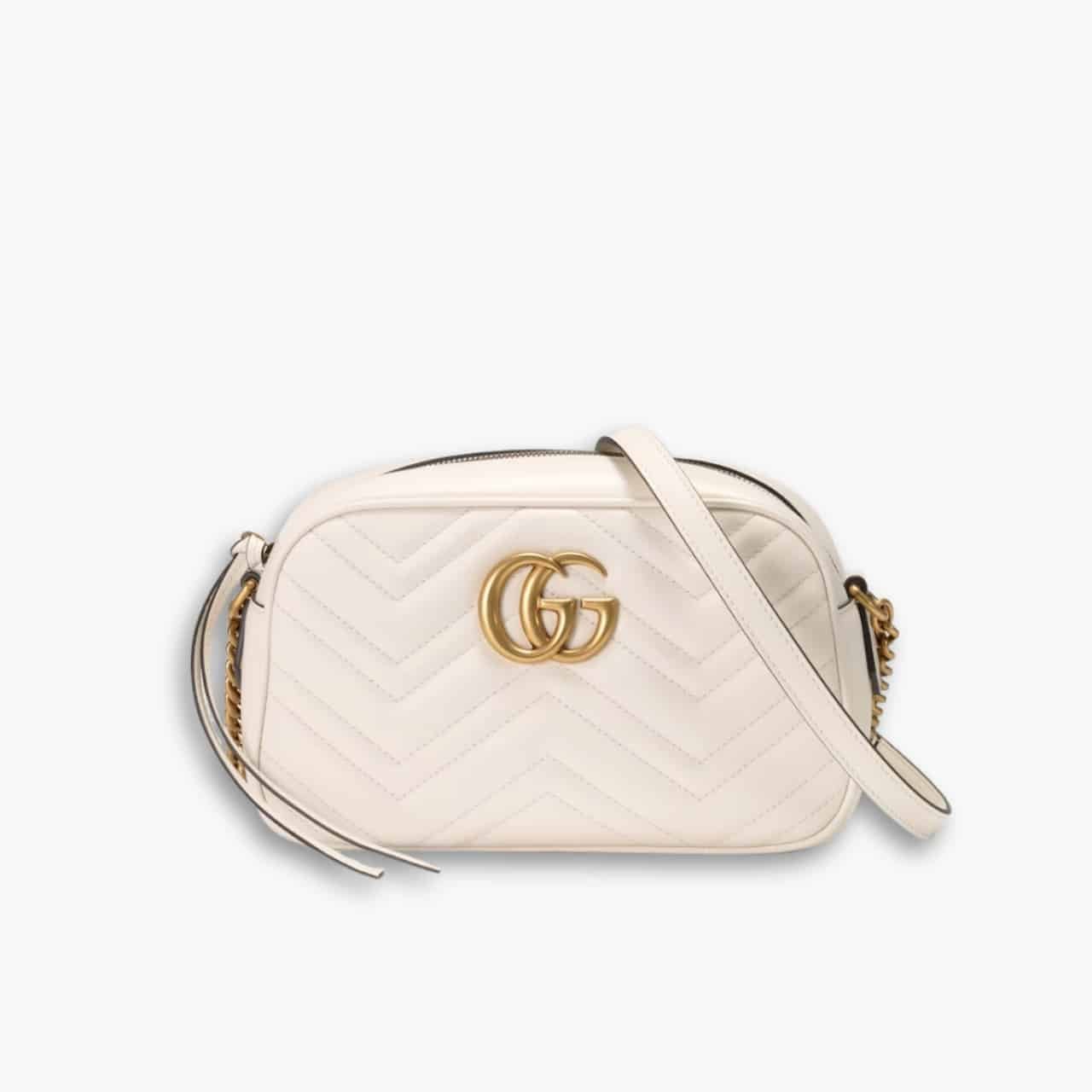 ELG_LVB1014-2-4.jpg Gucci GG Marmont Small Shoulder Bag White 24cm 447632 DTD1T 9022 - Image 1