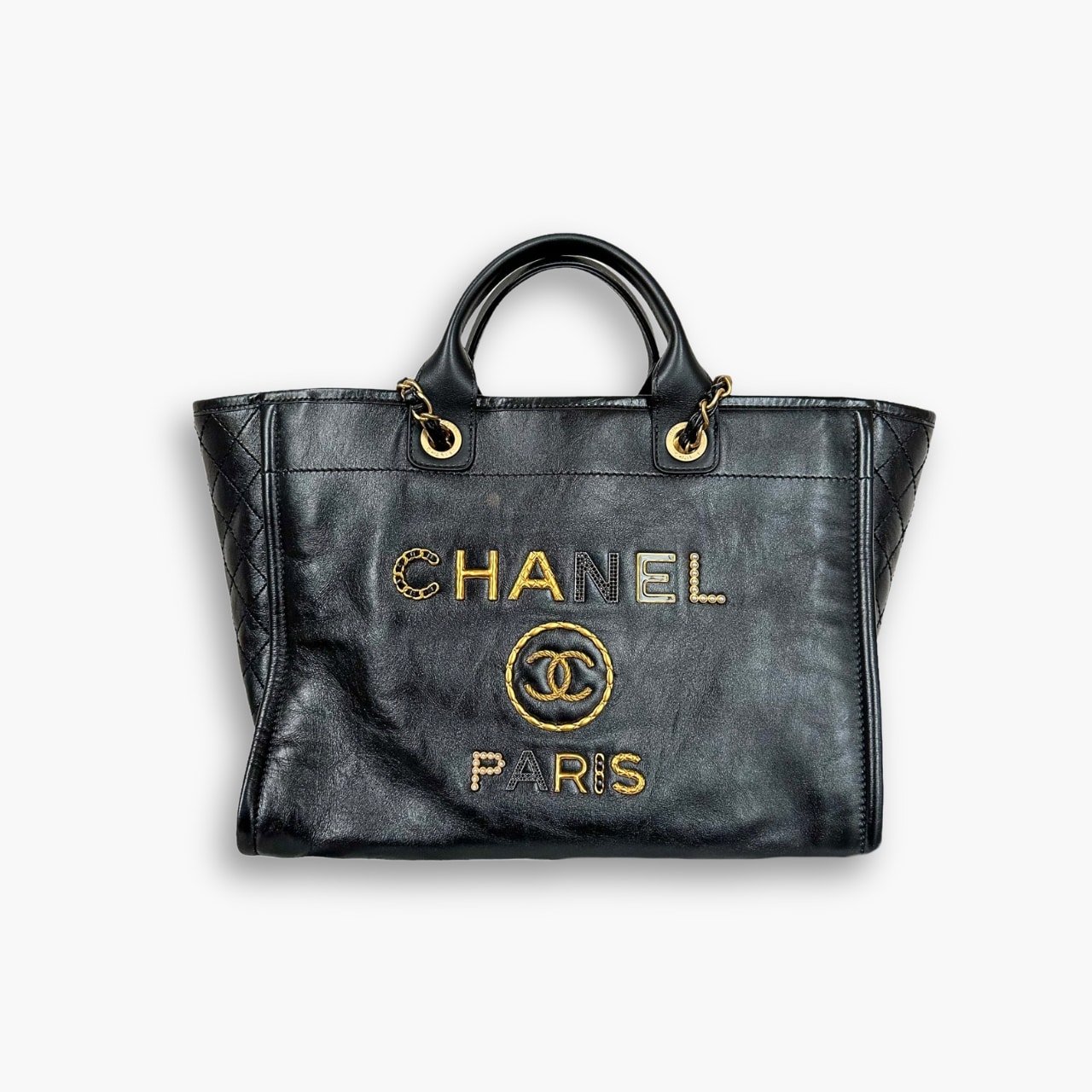 ELG_LVB1150-1-1-2.jpg Chanel Deauville Shopping Tote Bag Black 38cm - Image 1