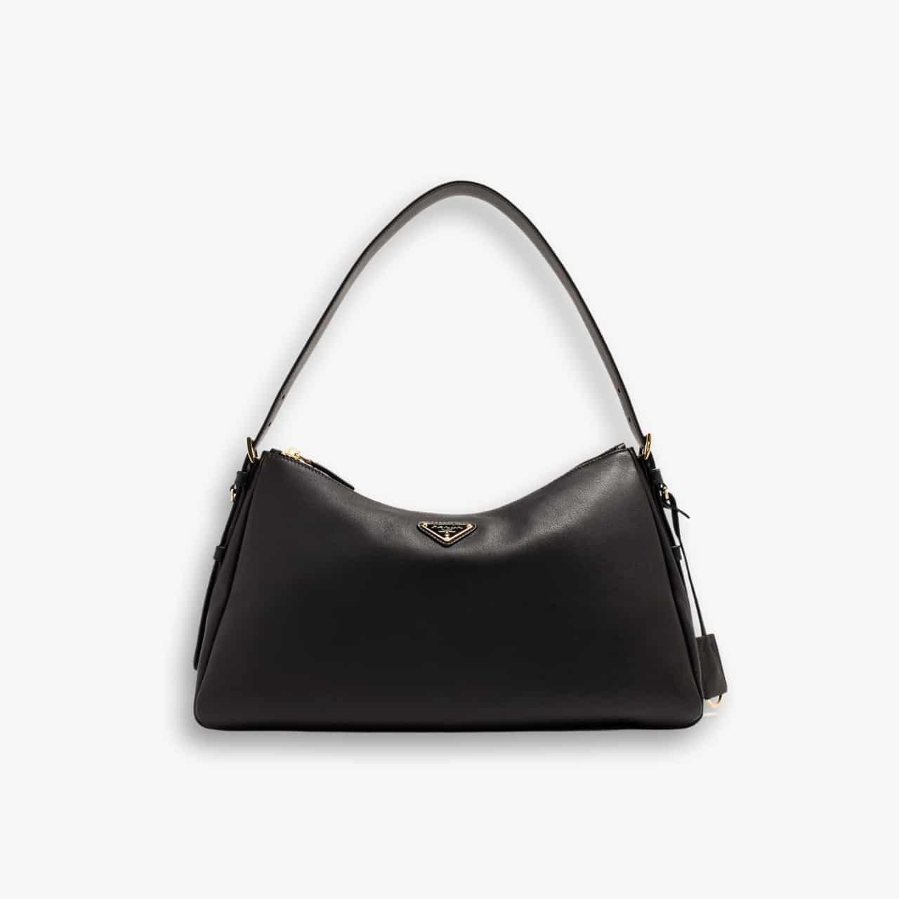 ELG_LVB1150-1-14-3.jpg Prada Aimée Large Leather Shoulder Bag Black 39cm 1BC228 2CYS F0002 V LVM - Image 1