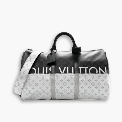 Louis Vuitton Keepall Bandouliere 50 Monogram Black And Silver 50cm M43412