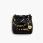 Chanel 22 Mini Bag Shiny Calfskin Black 20cm AS3980 B08037 94305