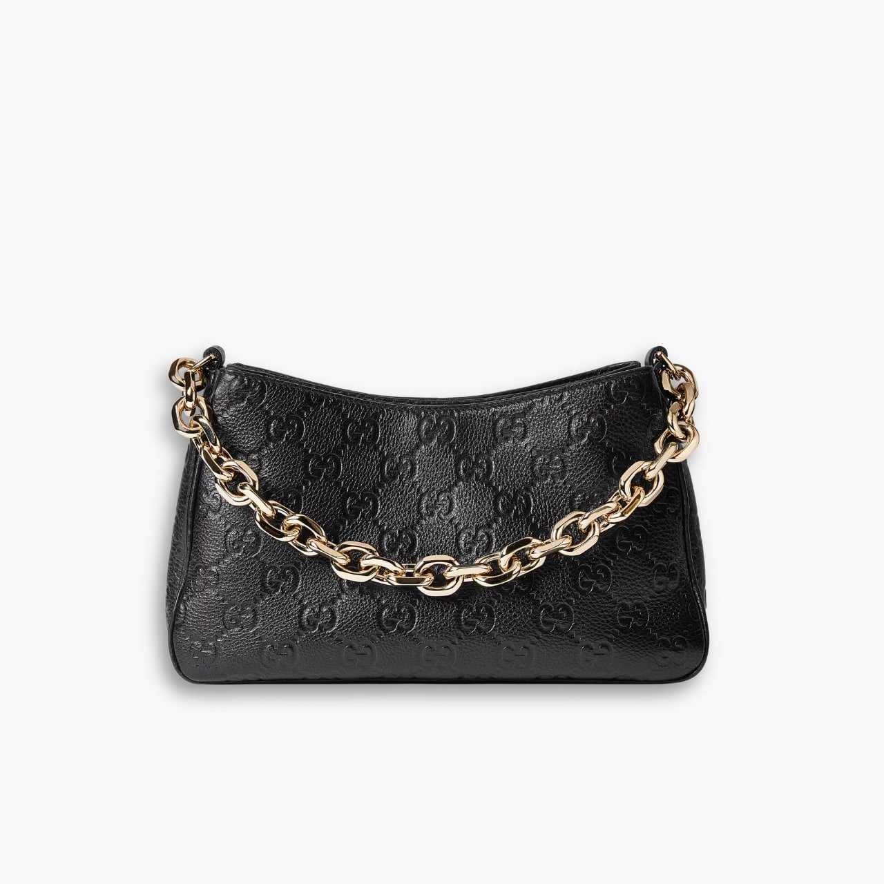 ELG_LVB1150-10-4.jpg Gucci GG Emblem Small Shoulder Bag Black Leather 23cm 815263 AAEEM 1000 - Image 1