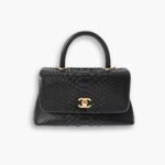 Chanel Trendy CC Top Handle Bag Python Black 23cm