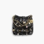 Chanel 22 Mini Bag Decorative Charms Black 20cm AS3980 B17507 94305