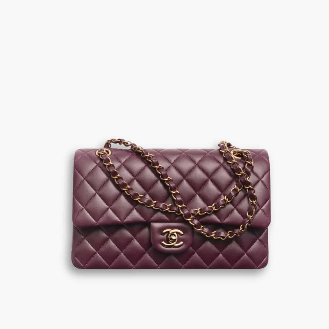 ELG_LVB1150-18-1.jpg Chanel Classic Double Flap Handbag Burgundy 30cm A01112 B17625 NZG79 - Image 1