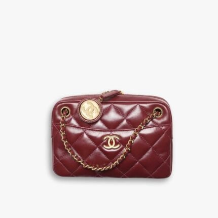 Chanel Mini Camera Case Burgundy 18cm AS5190 B18306 NZV44