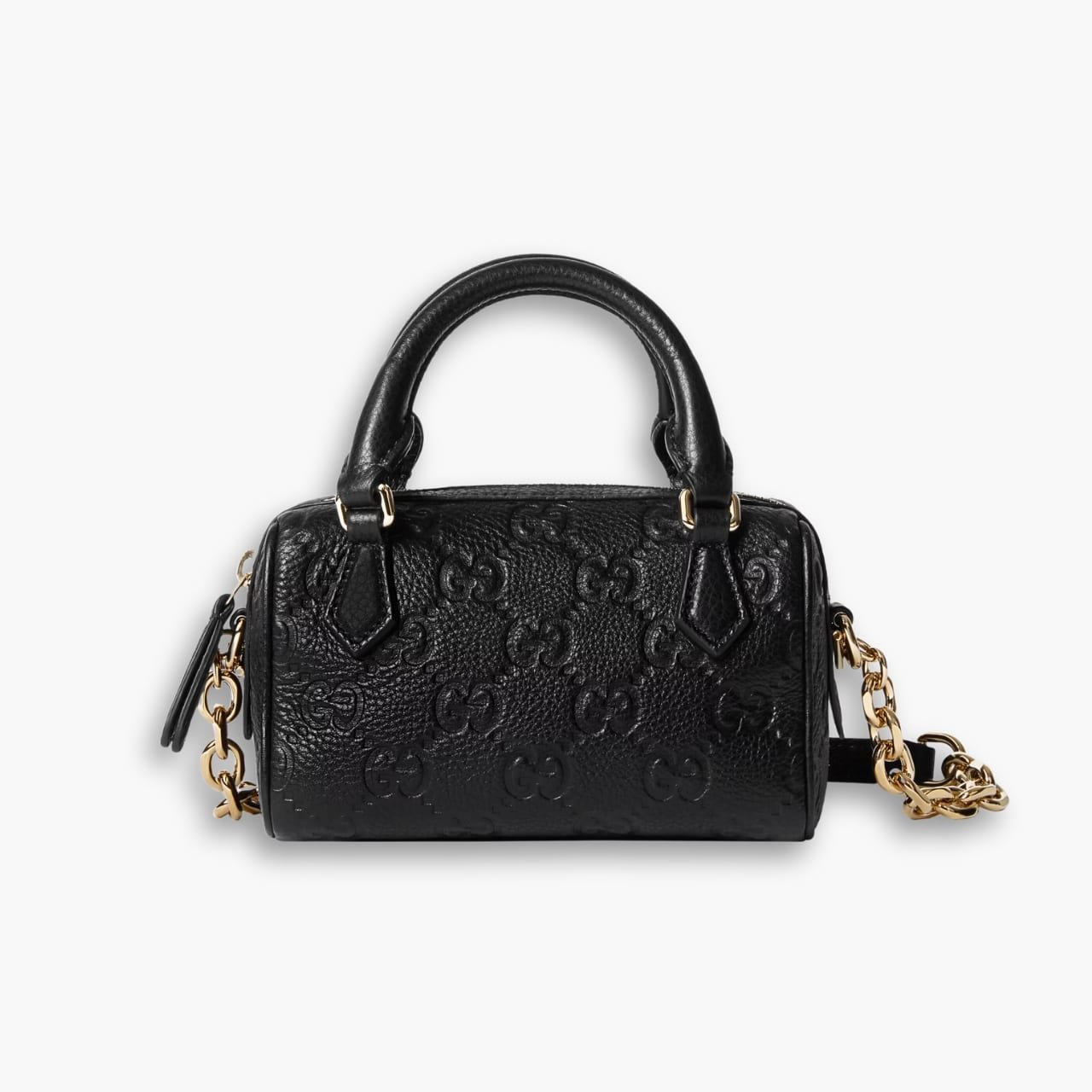 ELG_LVB1150-2-13.jpg Gucci GG Emblem Super Mini Top Handle Bag Black 16cm 815255 AAEEM 1000 - Image 1