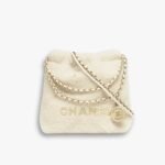 Chanel 22 Mini Bag Fleece Creamy White 20cm AS3980 B18299 NZZG0