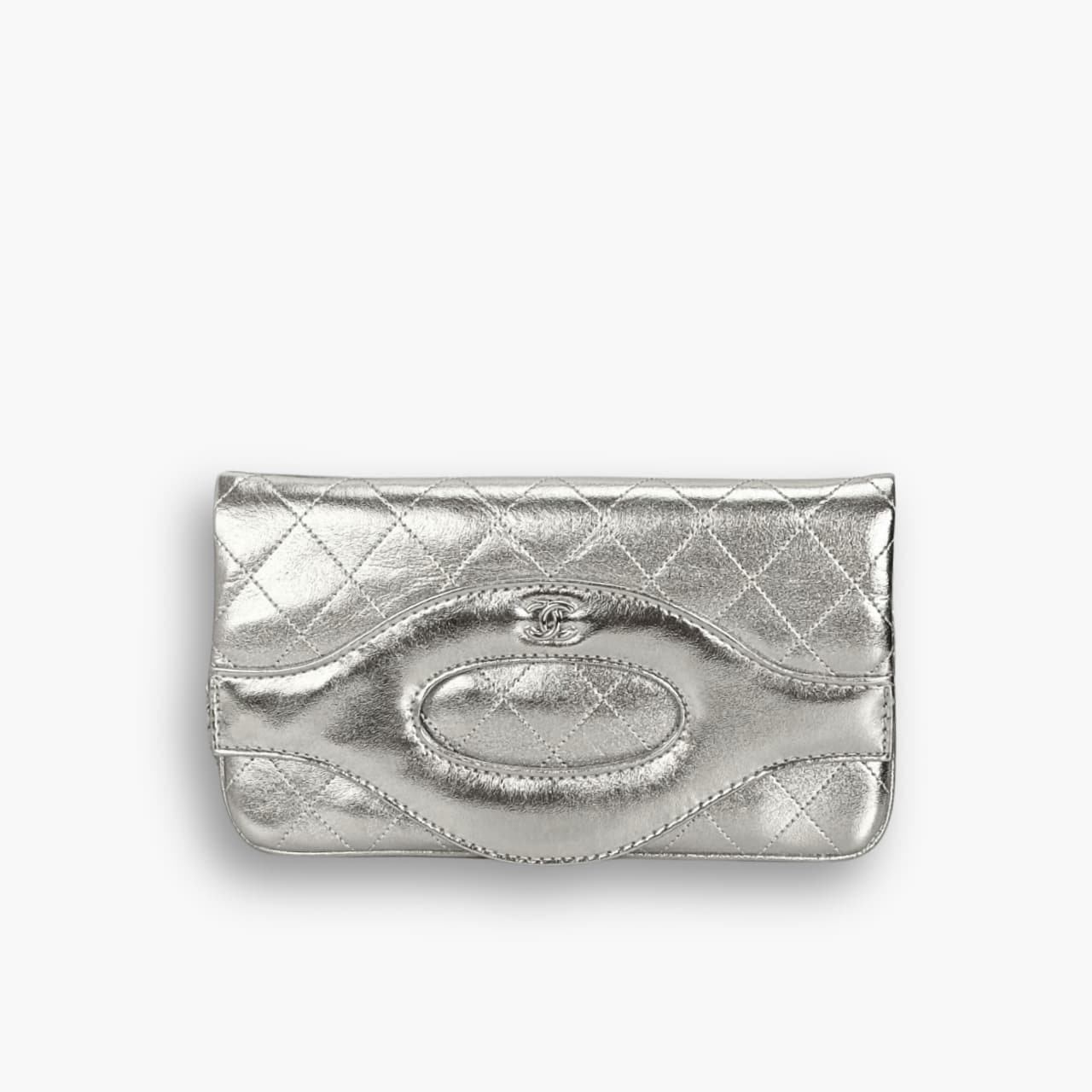 ELG_LVB1150-26.jpg Chanel Small 31 Metallic Crumpled Pouch Bag Silver 24cm - Image 1