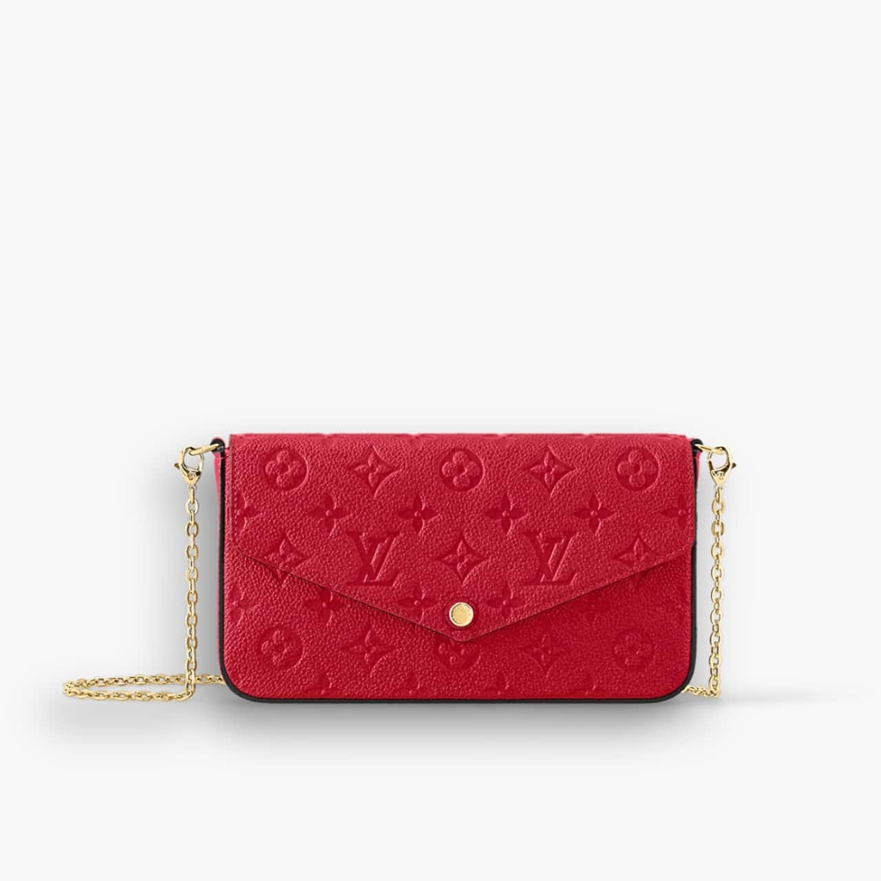 ELG_LVB1150-3-3-4.jpg Louis Vuitton Félicie Pochette Red 21cm M63700 - Image 1