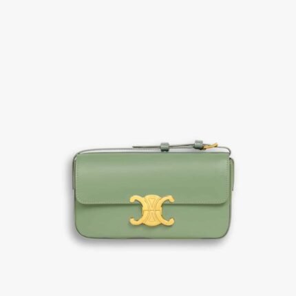 Celine Triomphe Shoulder Bag In Green 20cm 194143BF4 31LA