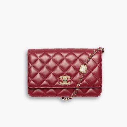 Chanel Wallet On Chain With Diamond Burgundy 20cm AP4299 B18216 NZV44