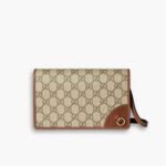 Gucci GG Emblem Super Mini Shoulder Bag Brown 20cm 820688 FAD6L 9758