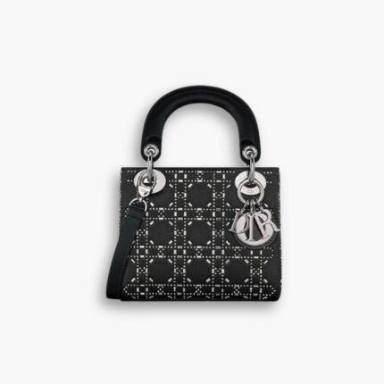 Dior Mini Lady Dior Bag Strass Satin Black 17cm M0500PRTC M911