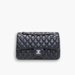 Chanel Classic Double Flap Bag Black Leather 30cm