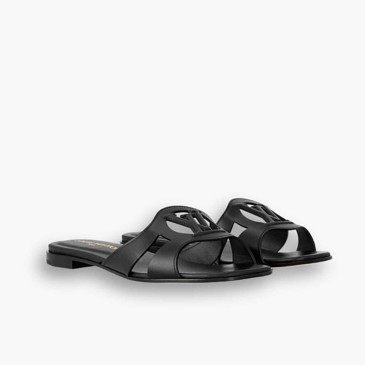 ELG_LVS1007-11-1.jpg Louis Vuitton LV Isola Flat Mule Black 1ABP0E - Image 1