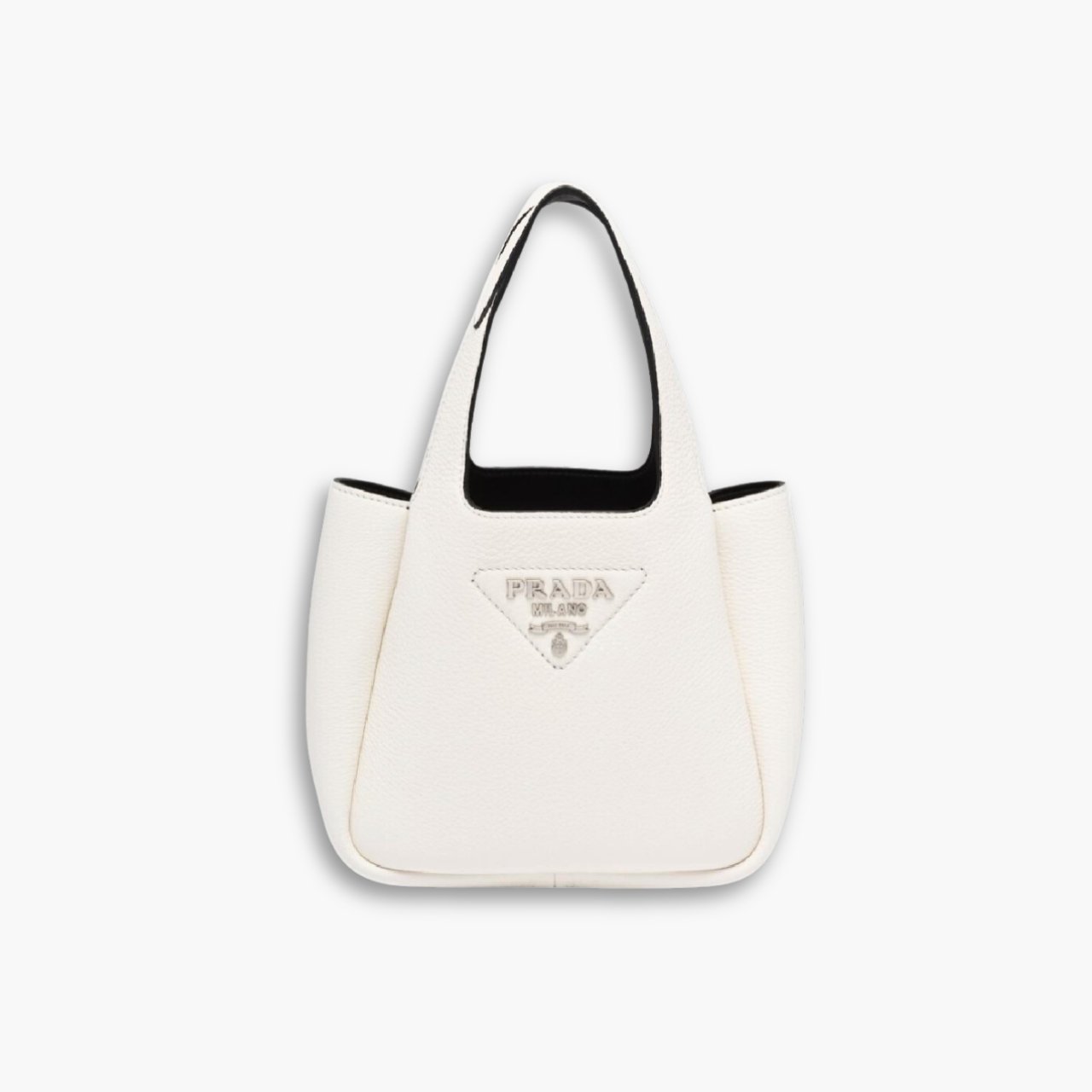 ELG_PRB1015.jpg Prada Vittelo Daino Mini Tote Bag White 18Cm - Image 1
