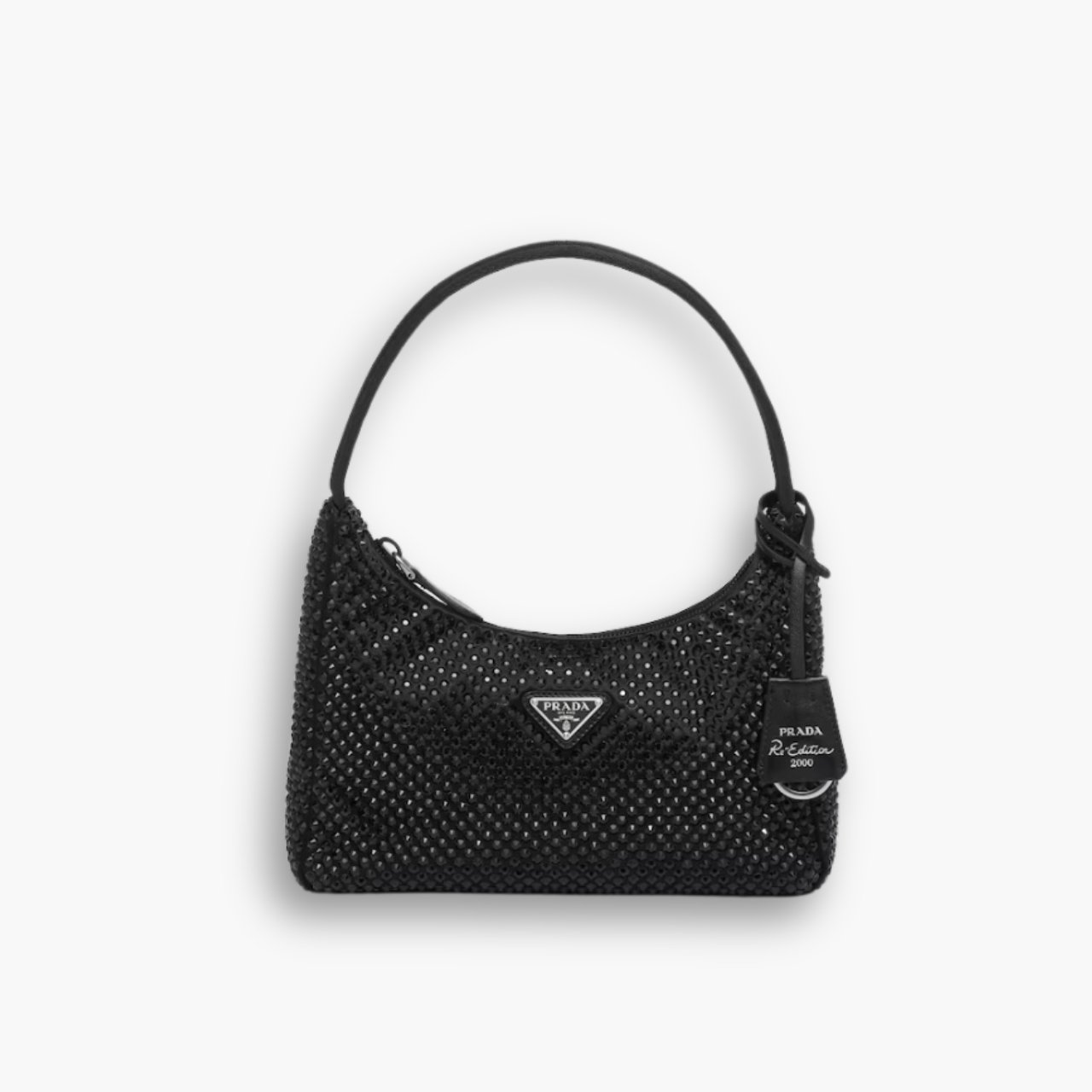ELG_PRB1021.jpg Prada Satin With Crystals Black 21Cm - Image 1