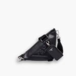Prada Triangle Leather Shoulder Bag Black 27cm
