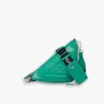 Prada Triangle Leather Shoulder Bag Green 27cm