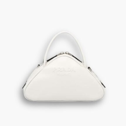 Prada Triangle Leather Bag White 25Cm
