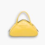 Prada Triangle Leather Bag Yellow 25Cm