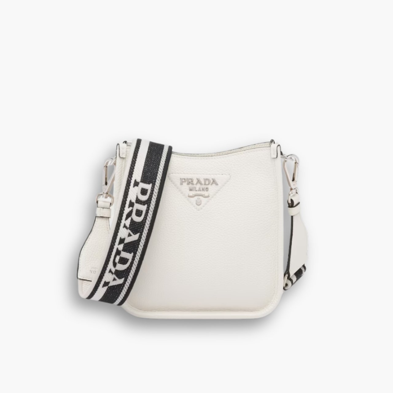 ELG_PRB1041-1.jpg Prada Leather Shoulder Bag White 20Cm - Image 1