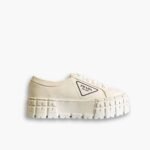 Prada Double Wheel Nylon Gabardine Sneaker White 1E260M3LFXF0009F050