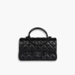 Chanel Mini Top Handle Flap Bag So Black 20cm
