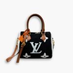 Louis Vuitton Monogram Teddy Speedy Bandouliere Black White 25cm