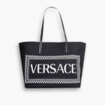 Versace Canvas Tote Bag Black 36cm