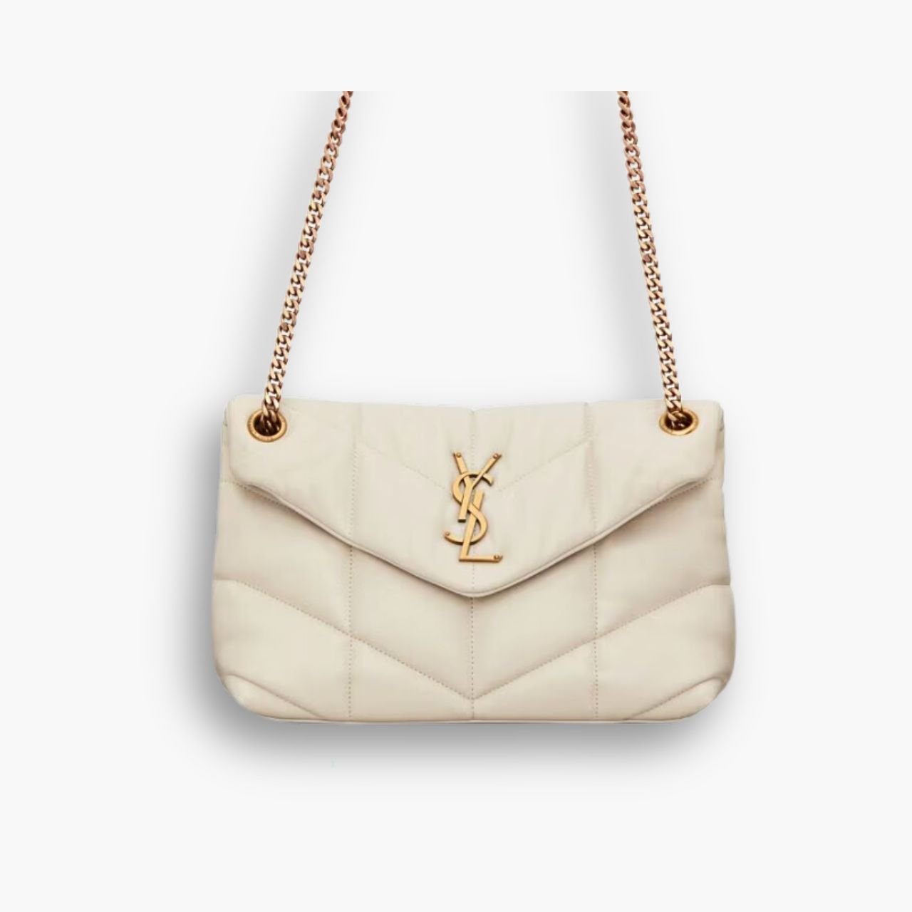 ELG_YSLB1006.jpg Saint Laurent Puffer Small White 28cm 5774761EL079207 - Image 1