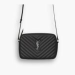 Saint Laurent Lou Camera Bag Silver Metal Black 23Cm