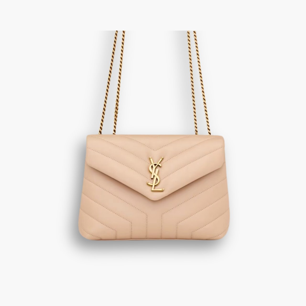 ELG_YSLB1081.jpg Saint Laurent Loulou Small Dark Beige 25cm - Image 1