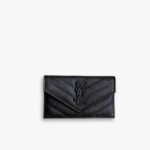 Saint Laurent Wallet in Grained Leather Black Hardware 13cm