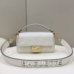Fendi Baguette Canvas Bag White 28cm 8BR600AMCDF1CFK - Image 2
