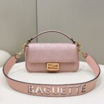 Fendi Baguette Canvas Bag Pink 28cm 8BR600AMCDF1J4A - Image 2
