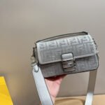 Fendi Baguette Bag Silver Crystal 25cm - Image 7