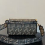 Fendi Baguette FF Jacquard Fabric Bag Brown 27cm 8BR600A6V5F17U4 - Image 3