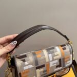 Fendi Baguette Multicolor Canvas Bag With FF Embroidery 25cm 8BR600ANH4F1MQL - Image 4