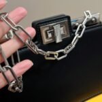 Fendi Peekaboo Cut Leather Bag Black 23cm - Image 4