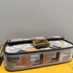 Fendi Baguette Multicolor Canvas Bag With FF Embroidery 25cm 8BR600ANH4F1MQL - Image 5