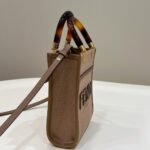 Fendi Sunshine Mini Bag Brown Flannel 18cm - Image 3
