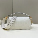Fendi Baguette Canvas Bag White 28cm 8BR600AMCDF1CFK - Image 5
