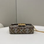 Fendi Baguette Bag With FF Embroidery Brown 19cm - Image 5
